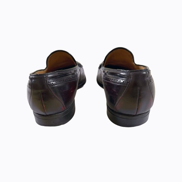 Vintage Johnston & Murphy Aristocraft Leather Loafer 11 Oxblood Tassel Wingtip - Picture 5 of 9